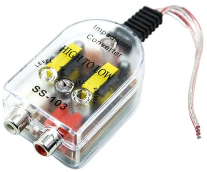Convertitore di uscita di linee da alto a basso, convertitore audio per auto da alto a basso | Convertitore di impedenza altoparlante da alto a basso | Convertitore di uscita del segnale stereo