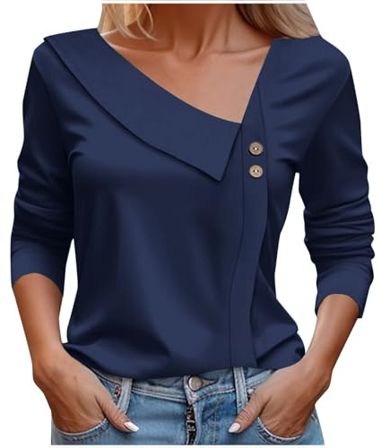 Tunique Femme Coton Soldes Tunique Disco Soldes Femme Manche Longue Pull Chic Et Elegant Soiree sans Manches ÉTé Tenue Annee 80 Paillette T Shirts Chemisier Bleu Marine Oversize Viscose Tshirt