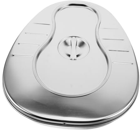 BESTYASH Nachttopf Mit Deckel Für Erwachsene Robuste Bettpfanne Aus Edelstahl Große Fassungsvermögen Für Senioren Metallpfanne Für Hause Und Pflegeeinrichtungen