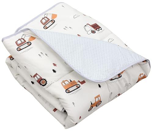 TupTam Baby Krabbeldecke 120x120 cm – Gepolstert, weich, Baumwolle, Farbe: Bagger Beige