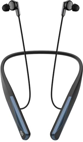 SOPPY Auricolari Bluetooth a Fascia da Collo, Cuffie In-Ear Wireless con Microfono, Auricolari Sportivi IPX5 Wireless per Corsa, Cuffie Magnetiche Leggere con Lunga Durata della Batteria