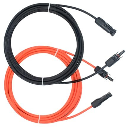 Câble Solaire, rallonge 1 m, Chemin Flexible avec Gaine de Protection et d'énergie Stable, Accessoire électrique d'extérieur Compact pour Voiture, systèmes photovoltaïques, Panneaux solaires