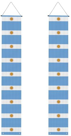 Bandera argentina impresa para todo tipo de celebraciones, reuniones, porche, pancarta reutilizable con cuerdas para colgar