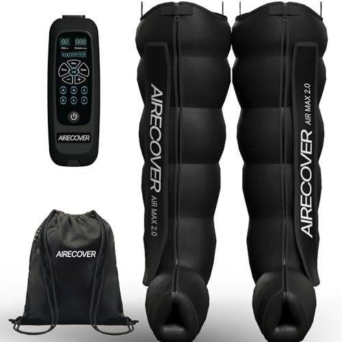 Airecover Pressoterapia per casa, massaggiatore gambe con 6 camere per migliorare la circolazione e lo scarico linfatico, recupero stivali per rilassamento muscolare e gambe stanche, 6 modalità(L:176