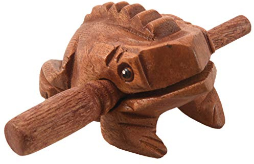Harewtwy Carved Croaking Wood Percussion Musical Sound Wood Frog Tone Block Toy