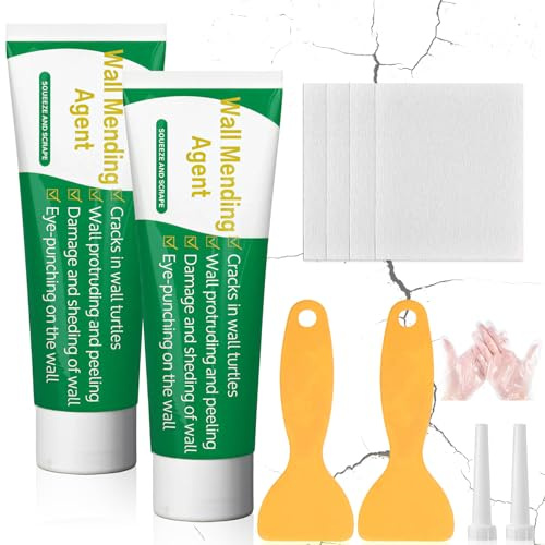 2 Pack Wall Repair Cream, 2 x 100g Waterproof Plaster Repair And Wall Paint Touch Up, Versatile Use, Ready To Use, Crack, Graffiti And Damage Repair
