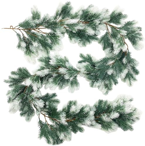 Baoqifong girlang realistisk | konstgjorda juldekorationer | äkta konstgjorda gröna växter cedergirlang, för dekoration av spiselkrans, öppen spis, bondgård hemma och