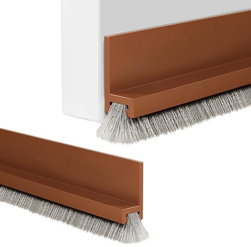 Colorich 2 Stück Zugluftstopper für Türen mit Bürste 100 × 3 cm, Türdichtung Selbstklebend, Bürstendichtung Tür für Wohnungstür Balkontüren Eingangstüren