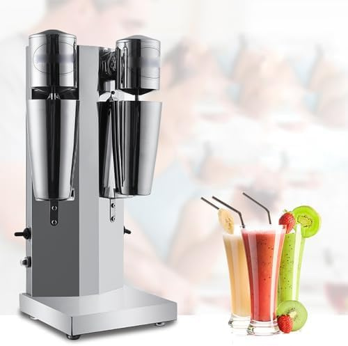 Macchina per frappè, macchina a doppia testa in acciaio inox con grande capacità, piedini antiscivolo, cambio alto/basso per frappè e succhi