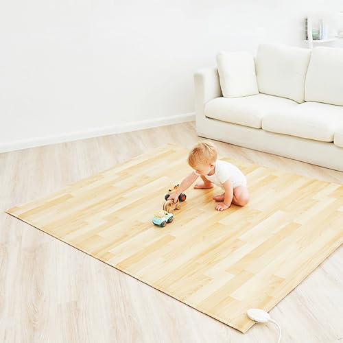 Electric Heated Floor Mats for Under Desk, Heated Foot Warmer, Area Rug, Comfortable Electric Heating Pad, Ideal for Living Room and Bedroom