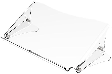 Dataflex Addit ErgoDoc® Dokumentenhalter - Verstellbar 400, Klarer Acryl, Dokumentenhalter auch geeignet für Bücher, Ordner bis A3, Verstellbar, Tragkraft 6kg, Ablagefläche für Tastatur