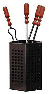 Completo Camino Set 4 Pezzi. Con Manico Legno. Verniciatura A Polvere.