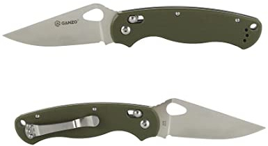 Ganzo G729-GR Coltello Pieghevole Tascabile 440C Lama in Acciaio Manico G10 con Clip per Attività Ricreative All'aperto Caccia Pesca Coltello da Campeggio - Verde