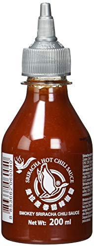 FLYING GOOSE Sriracha Chilisauce, Smokey Style, scharf, silberne Kappe, scharfe Würzsauce aus Thailand, 4 x 200 ml