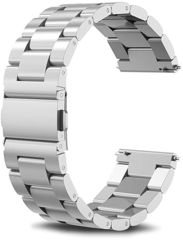 SUNDAREE Armband Kompatibel med Garmin Venu 4 45MM/Venu 3 2/Vívoactive 4/Forerunner 255 Music 265,22mm Män Dam metallarmband metall rostfritt stål ersättning klockarmband Smartwatch Band,Silver