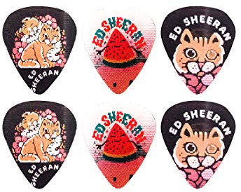 Perri's Leathers Ltd.- Motion Guitar Picks - Polyester – Ed Sheeran - Official Licensed Product - Assorted Designs - Medium 0.70mm - 6 Pack - for Acoustic/Bass/Electric Guitars (LPM-ES2)