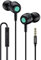 VEENAX M3 Auricolari con Microfono, Controllo del Volume, Cuffiette con Filo, Cuffie In-Ear con Cavo, Auricolare Stereo con Bassi Intensi per Telefono Cellulare Computer Tablet MP3, Jack 3,5 mm, Nero