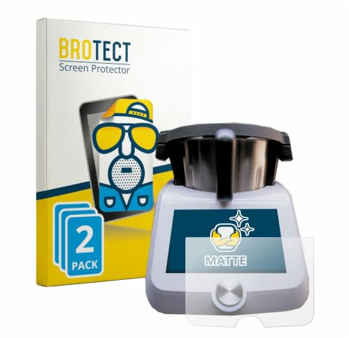 BROTECT Schutzfolie für SilverCrest Monsieur Cuisine Smart | 2 Stück Entspiegelnder Displayschutz Made in Germany Matte Displayschutz-Folie Anti-Reflex Anti-Fingerprint Einfache Montage