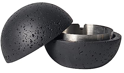 Cutfouwe Büro Mülleimer-Esthétique, Pratique Et Robuste-Beton+Innenzylinder Aus Metall -Leicht Zu Reinigen,Schwarz