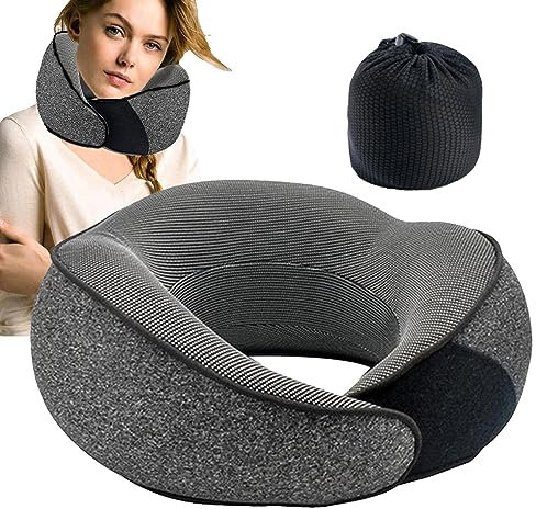 SENZZ Neck Pillow, Travel Pillow, Head Support Pillow for Planes & Cars, Reusable Multi-Functional Flexible Travel Neck Resting Support with Storage Bag for Kids and Adults