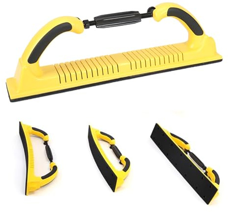 Multifunktions-Handschleifer, Handschleifklotz-Set, verstellbarer Radius Flex Longboard Handschleiffeilenblock Handschleifer, Trockenbauschleifer, Auto-Körperschleifblock (Gelb)
