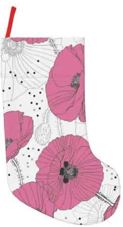 ROOZEE Weihnachtsstrümpfe, Blumenmotiv, 45,7 cm, Rosa