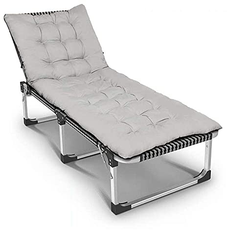 PACUM Klappbare Liegestühle aus Aluminium für den Außenbereich, Verstellbarer Chaiselongue-Stuhl, Garten-Klappstuhl für Terrasse, Strand, Veranda, Schwimmbad (grau), das Neue Warm as Ever