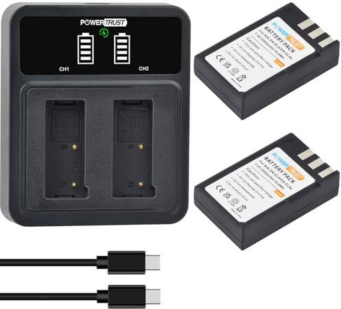 PowerTrust 2X 2000mAh EN-EL9 EN-EL9a Akku mit Typ-c Ladegerät für Nikon D3000, D5000, D40, D40x, D60