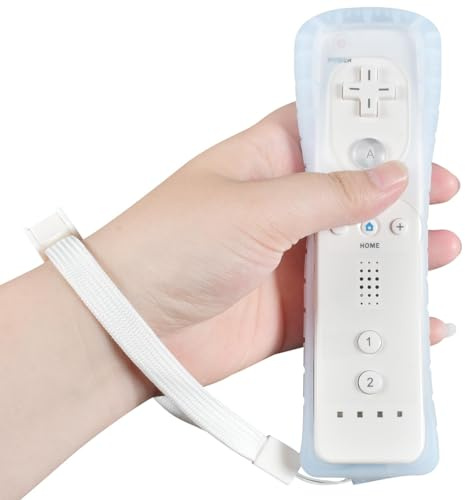 Funmo Wii Controller, Fernbedienung Wireless controller, Ersatz-Controller, Spiel-controller mit Silikonhülle und Handgelenkschlaufe, für Wii U (A)