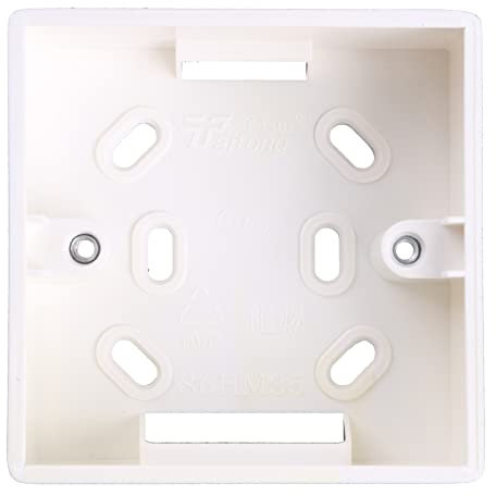Hyclam 86 Type PVC Wall Mounted Switch Socket Base Surface Mount Electrical Outlet, White, Waterproof, 1 Pc