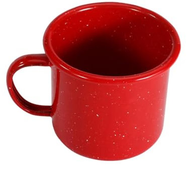 TOPBATHY Gewellte Emaille Tasse Rot Für Kaffee Und Tee Robustes Material Design Geeignet Für Haushalt Und Büro