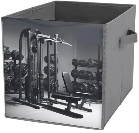 LFDSYEOQ Scatole portaoggetti pieghevoli per attrezzature da palestra, grandi contenitori pieghevoli, organizer per armadio, cestini cubici pieghevoli con manici