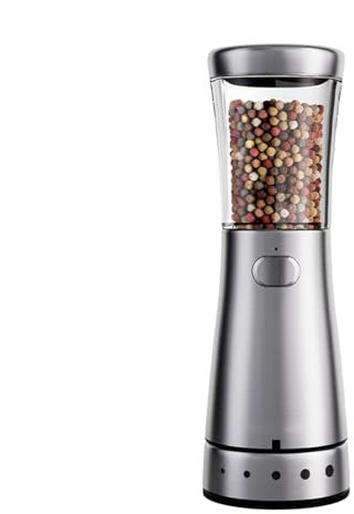 Moulin à poivre électrique, moulin à poivre et sel automatique, rechargeable automatique, moulin à poivre électrique avec 5 vitesses réglables pour cuisine, comptoir