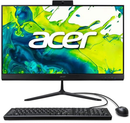 acer Aspire C24 AIO Desktop | Display Full HD IPS 120Hz da 23,8 | Intel Core i3-1305U | Grafica Intel UHD | DDR4 da 8 GB | SSD PCIe da 512 GB | Wi-Fi 6 | Tastiera e mouse USB | C24-2YE13U3UNL-UR11
