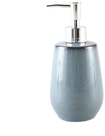 Distributeur liquide Distributeur de savon de 14,2 oz, bouteille de lotion en céramique à grain de sable bleu clair avec pompe, distributeur de savon liquide rechargeable for salle de bain, cuisine, s