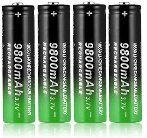 DUBEI Batteria di Liti di Litili Ricaricabili da 3,7 V 9800 mAh, Batteria di Backup Ad Alte Prestazioni, per Torce E Altri Prodotti Elettronici, 4 Pezzi