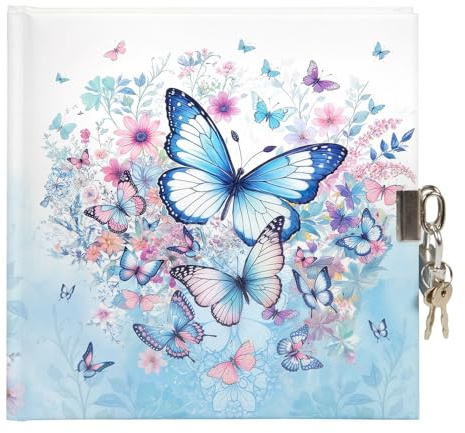goldbuch 44 155 Tagebuch Schmetterlingsgarten, Buch 16,5 x 16,5 x 1,5 cm | Diary mit Kunstdruck-Einband Schmetterlinge, Schloss & 2 Schlüssel, 96 weißen Seiten, Journal abschließbar, Made in Germany