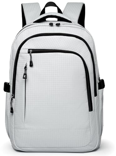 Outplea 15.6 Mochila Ordenador Portatil Mujer Hombre, 20L Mochila Escolar Adolescente Elegante, Mochilas de Viaje Pequeña para Trabajo Universidad, Beige