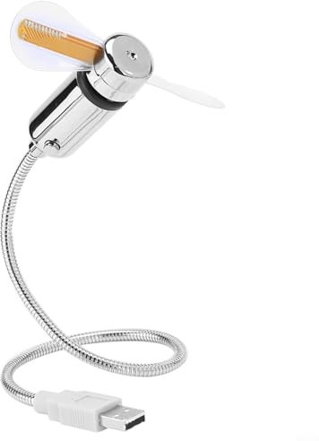 CWOQOCW Orologio con indicatore di temperatura ventilatore USB, ventilatore per orologio USB, con indicatore di temperatura in tempo reale, design flessibile simile a un serpente per ufficio e camera