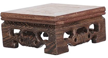 YARNOW Wenge Holzsockel Teekannenhalter Ausstellungsbasis Quadratisch Dekorationsständer für Antiquitäten und Kunsthandwerk