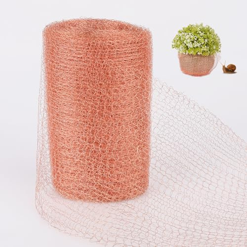 SOSMAR Cinta de cobre contra caracoles, 6 m x 12,7 cm, red de cobre encriptada de doble capa para protección contra caracoles, bancal, valla de caracoles, jardín, trampa para caracoles (alambre grueso