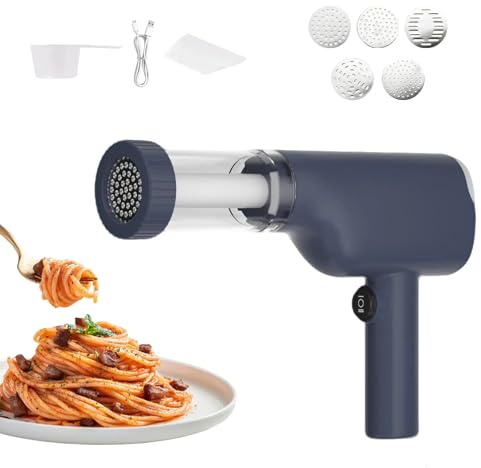 6-in-1 Electric Pasta Machine Portable Handheld Wireless Press Multi-Purpose Kitchen Tools for Idiyappam, Pasta and Homemade Noodles