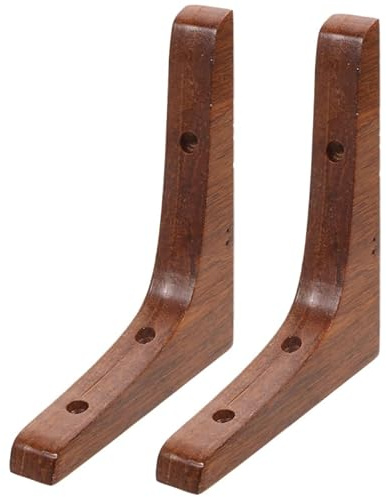 Gadpiparty 2 Stück Holz Regalträger, Bambus Winkelhalter für Wandregale | Robuste Regalhalterung zur Wandmontage für Wohnzimmer, Küche, Büro, Bücherregal und dekorative Aufbewahrung