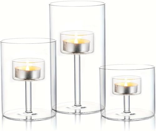 Maimeili Glas Kerzenhalter Hurricane Kristall Dekorativ Kerze Passt Standard Teelicht Für Tisch Hochzeit Esszimmer Mittelstücke Party Zubehör Heim Dekoration