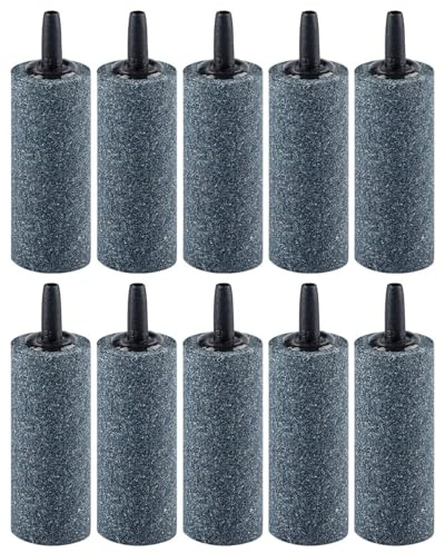 10 Piezas Piedra de Aire Cilíndrica 3 cm para Nano Acuarios, Difusor de Burbujas para Bombas de Aire, Cubos Pequeños y Depósitos DWC Jardín(5 cm)