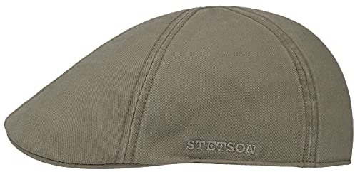 Stetson Texas Cotton Flatcap UV Schutz 40+ Unifarbene Schirmmütze Frühjahr Sommer Oliv XL (60-61 cm)