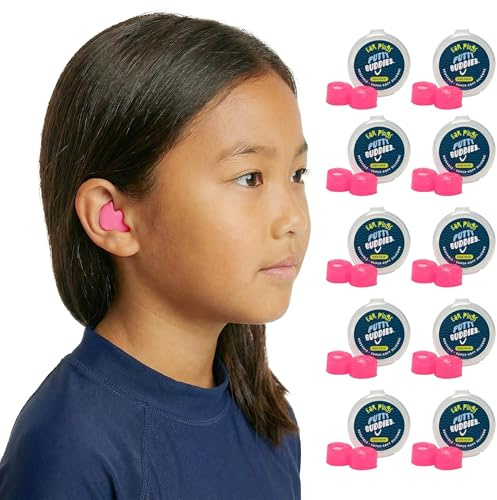Earvolution Putty Buddies Earplugs for Swimming and Bathing - Doctor-Invented, Made in USA, Moldable Premium Silicone Plugs Help Prevent Swimmer's Ear, 10 Pair Pack - Magenta