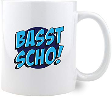 Bavariashop Kaffee HaferlBasst scho!, Hochwertige Kaffeetasse aus Bayern