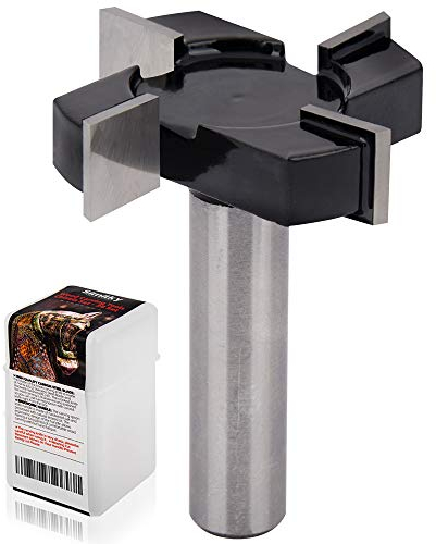 CNC Spoilboard Surfacing Router Bits, 1/2 inch Shank 2 inch Cutting Diameter, Slab Flattening Router Bit Planing Bit Wood Milling Cutter Planer Woodworking Tool by SIMILKY (1/2 Shank 4 Wings)