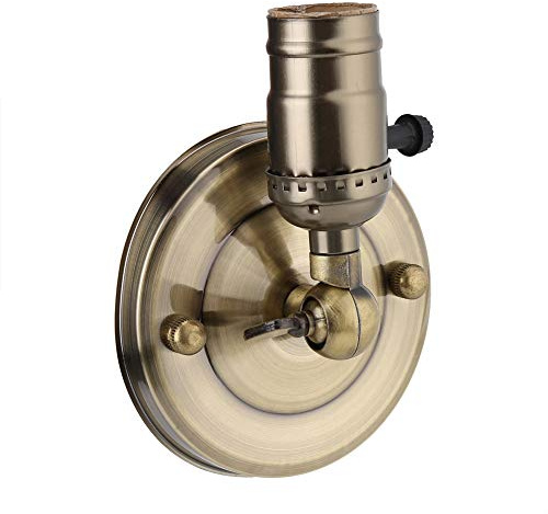 Wandleuchte,E27 Vintage-Stil Antike Metall-Lampenfassung mit Drehschaltern Wandleuchte Nachttisch Bar Coffee Shop Korridor Dekorative Lampenfassung(Bronze)